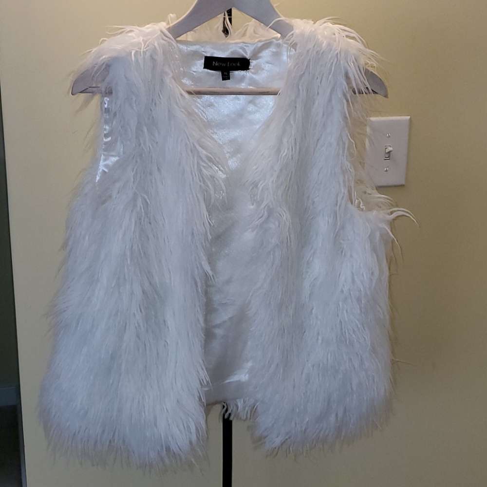White Faux Fur Vest
